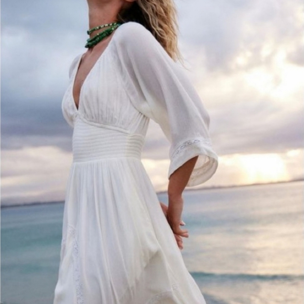 NWT XL Free People White Egret Dixie Maxi Dress